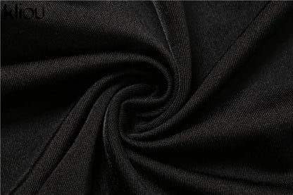 kliou Halter Bandage Jumpsuits Women 2024 Solid Simple Backless Sleeveless Deep V-neck Skinny Overalls Female Classic Streetwear