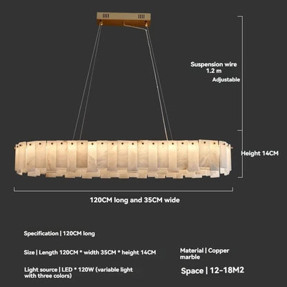 Minimalist Luxury Pendant Lights Solid Brass Natural Spanish Marble Chandelier Elegant for Living Room Dining Room Bedroom