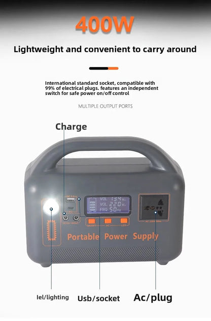 New 400W Portable Power Station 220V 192Wh Power Bank LiFePO4 for Solar Generator Outdoor Energy Camping RV Backup Power Bank