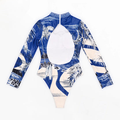 MUOLUX Rash Guard 2024 Long Sleeve One Piece Women Swimsuits Swimwear Female Monokini Uv Sun Protectio Zipper Sport Bathing Suit