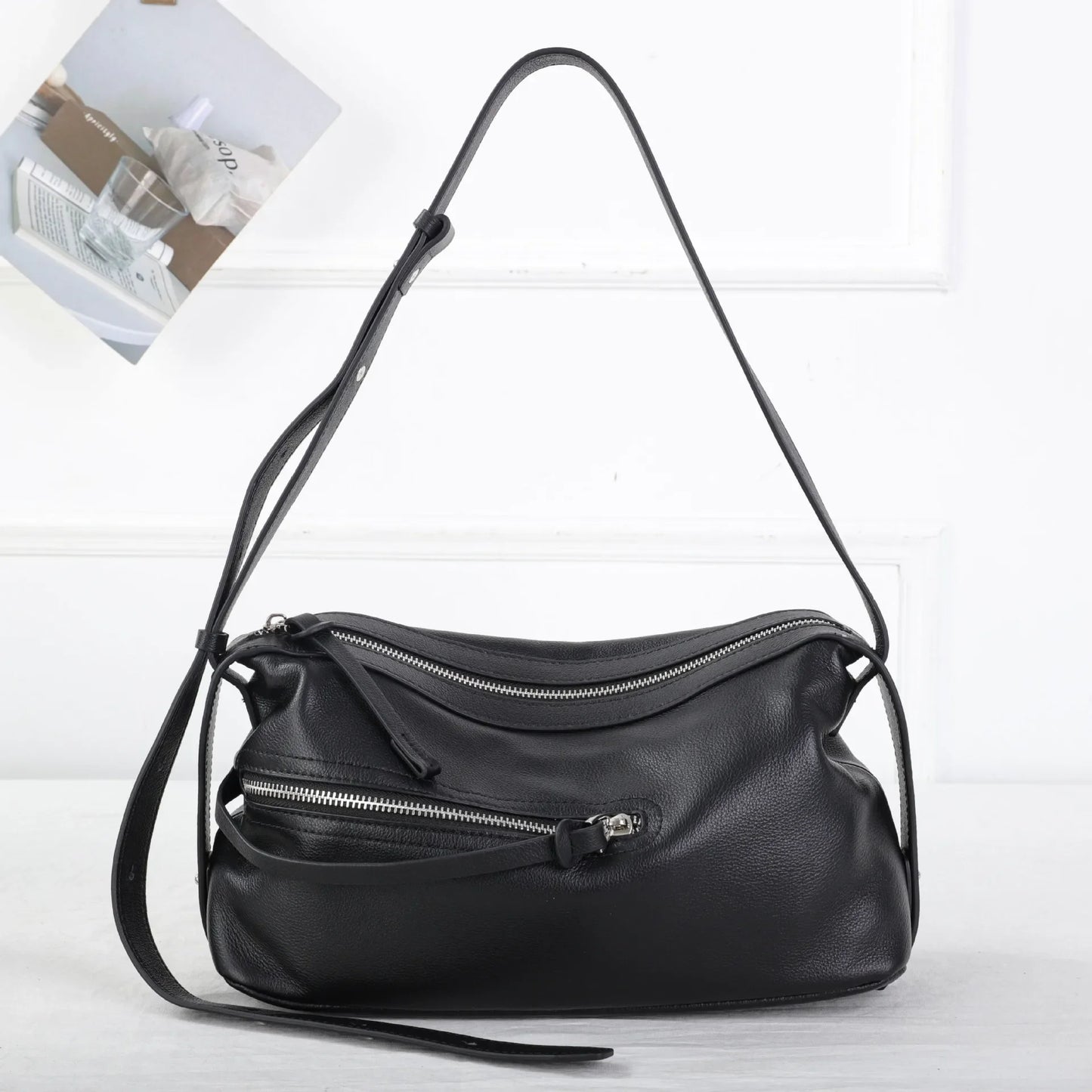 High Quality 2025 Luxury Cowhide Real Leather Crossbody Bowling Bag for Women - Ideal Commuter Bag & Ladies Gift