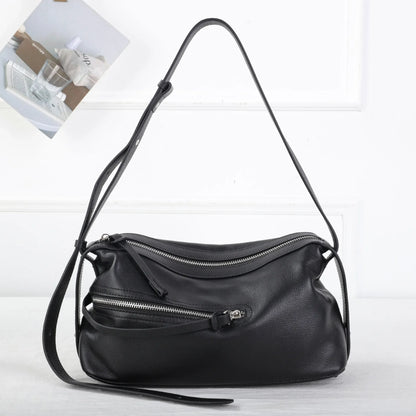 High Quality 2025 Luxury Cowhide Real Leather Crossbody Bowling Bag for Women - Ideal Commuter Bag & Ladies Gift