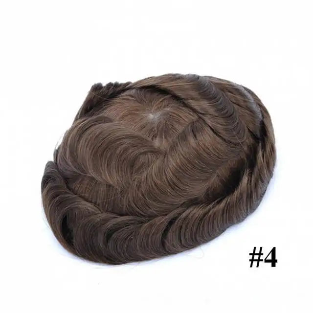 Front Swiss Lace Men's Capillary Prothesis Lace PU Man Toupee Human Hair Wigs Natural Hairline Indian Human Hair Wigs Natural