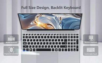 15.6 inch Intel Notebook PC Ultra Slim Laptop Intel Core I3 6100U 16GB RAM 1TB 2TB SSD Office Study Computer PC Windows 11 Pro