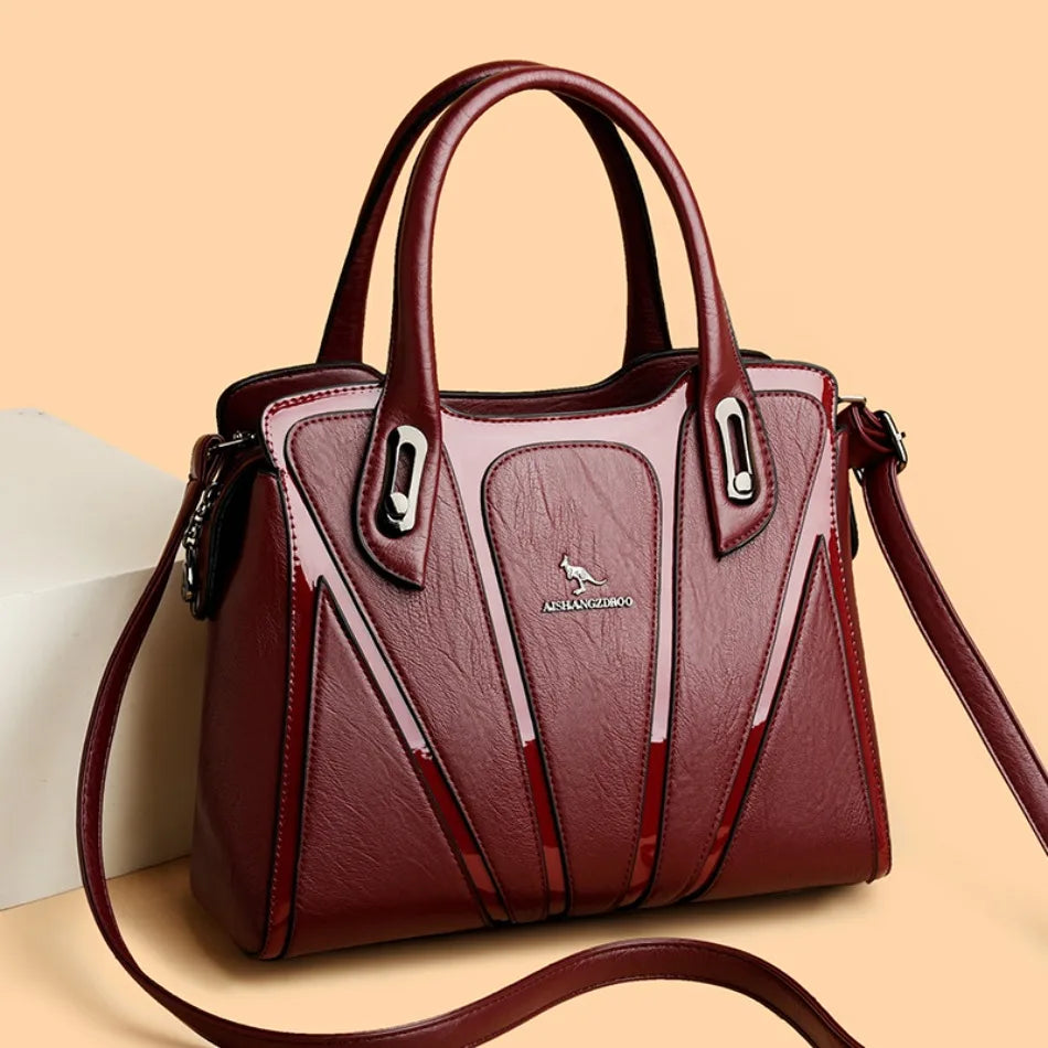3 Layers Large Capacity Designer Women Top-Handle Bags Shoulder Crossbody Bags for Women Luxury Patent Leather Casual Tote Bag