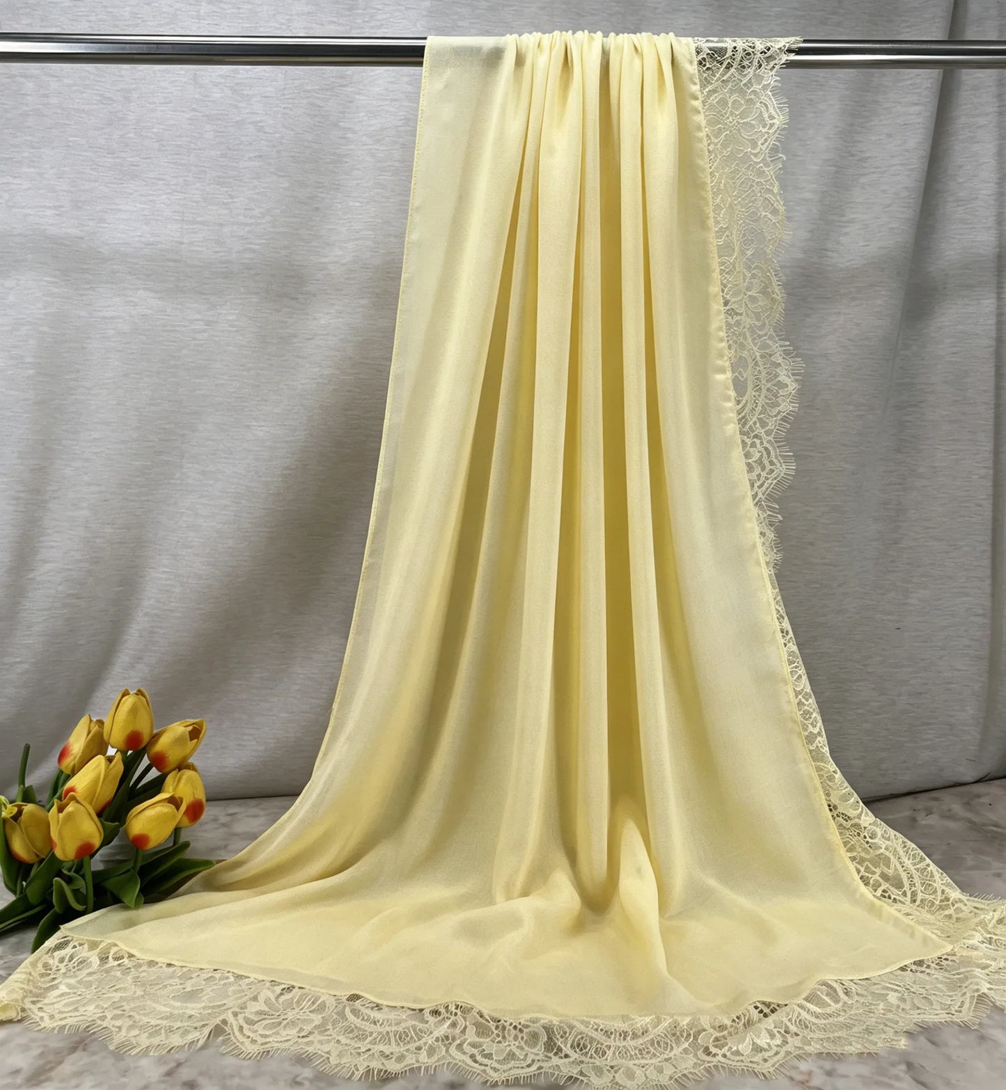 2026 New Rayon Cotton Modal Hijab Scarf Lace Splicing Turban Breathable Women Shawl Cotton Plain Scarf Headscarf Women Hijabs