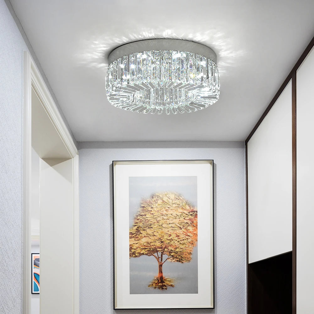 Gold Luxury Crystal Ceiling Lamp Living Room Modern Chandeliers Decoration Led Ceiling Lights Lighting Fixture Diameter 40 50cm
