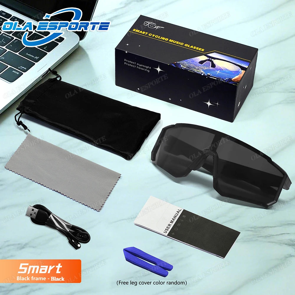 2026 New Smart Glasses Bluetooth Call Audio Music Player Glasses Smart Sunglasses UV Anti Glare Man Glasses for Outdoor Cycling