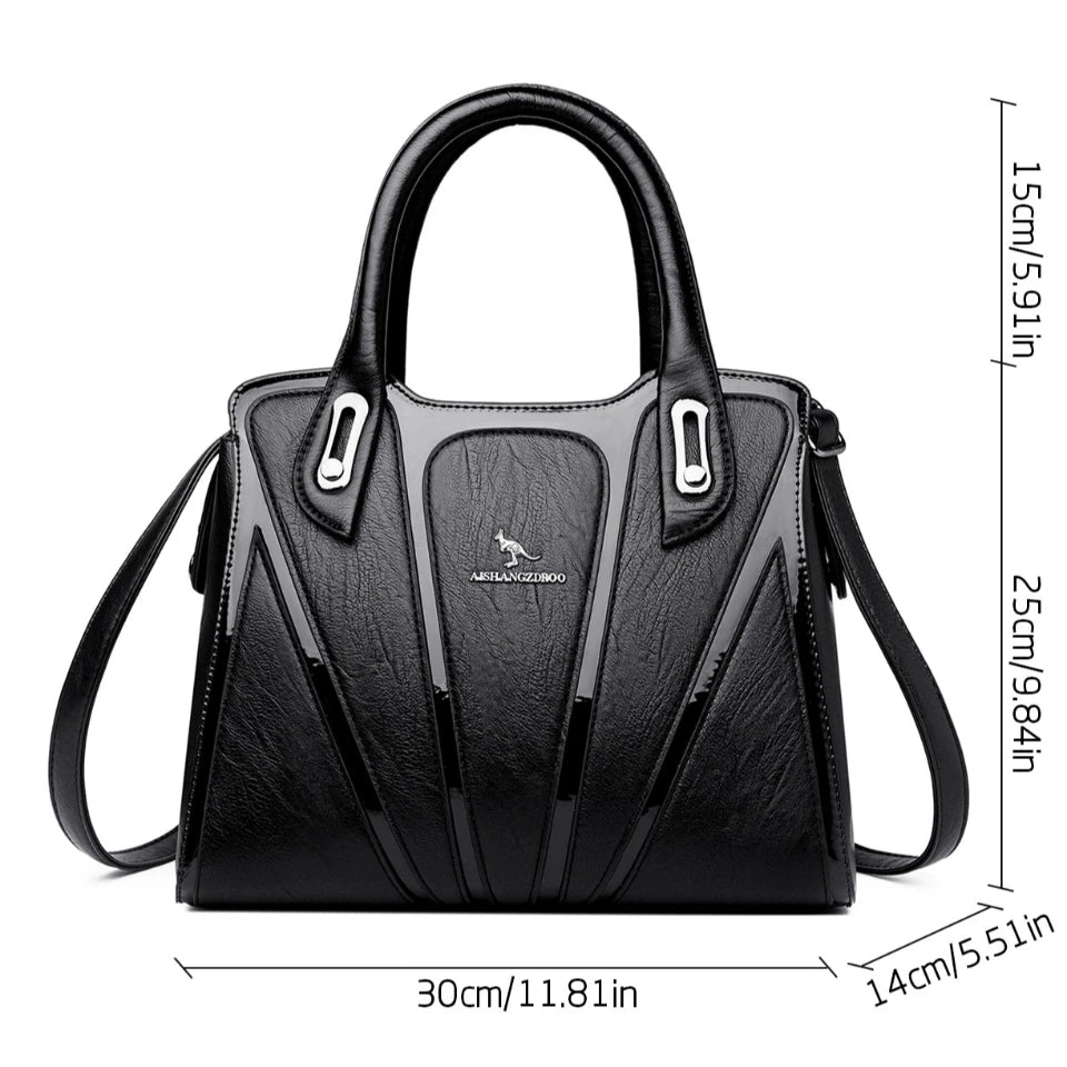 3 Layers Large Capacity Designer Women Top-Handle Bags Shoulder Crossbody Bags for Women Luxury Patent Leather Casual Tote Bag