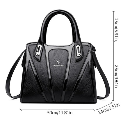 3 Layers Large Capacity Designer Women Top-Handle Bags Shoulder Crossbody Bags for Women Luxury Patent Leather Casual Tote Bag