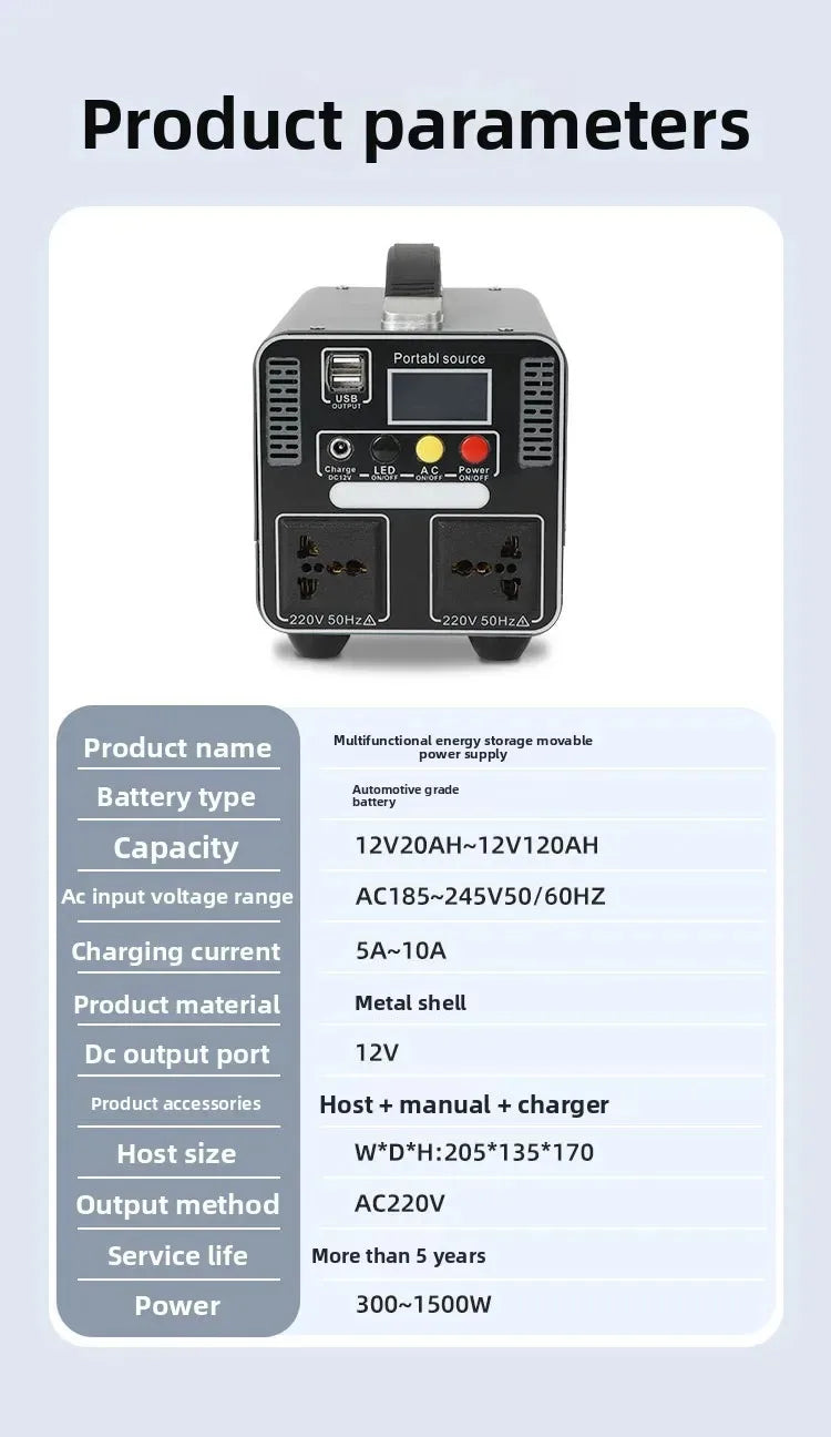 300W Portable Power Station 220V 166.5wh/333wh Outdoor Solar Generator Household Portable Stall Camping Emergency Power Supply