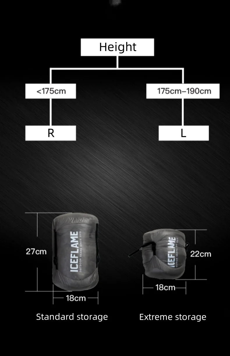 ICE Flame NXT 850FP Down Quilt Outdoor Camping Multifunctional Ultralight New Duck Down Quilt Waterproof Bottomless Sleeping Bag
