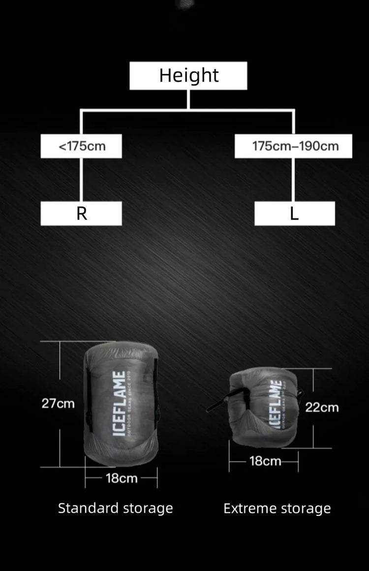 ICE Flame NXT 850FP Down Quilt Outdoor Camping Multifunctional Ultralight New Duck Down Quilt Waterproof Bottomless Sleeping Bag