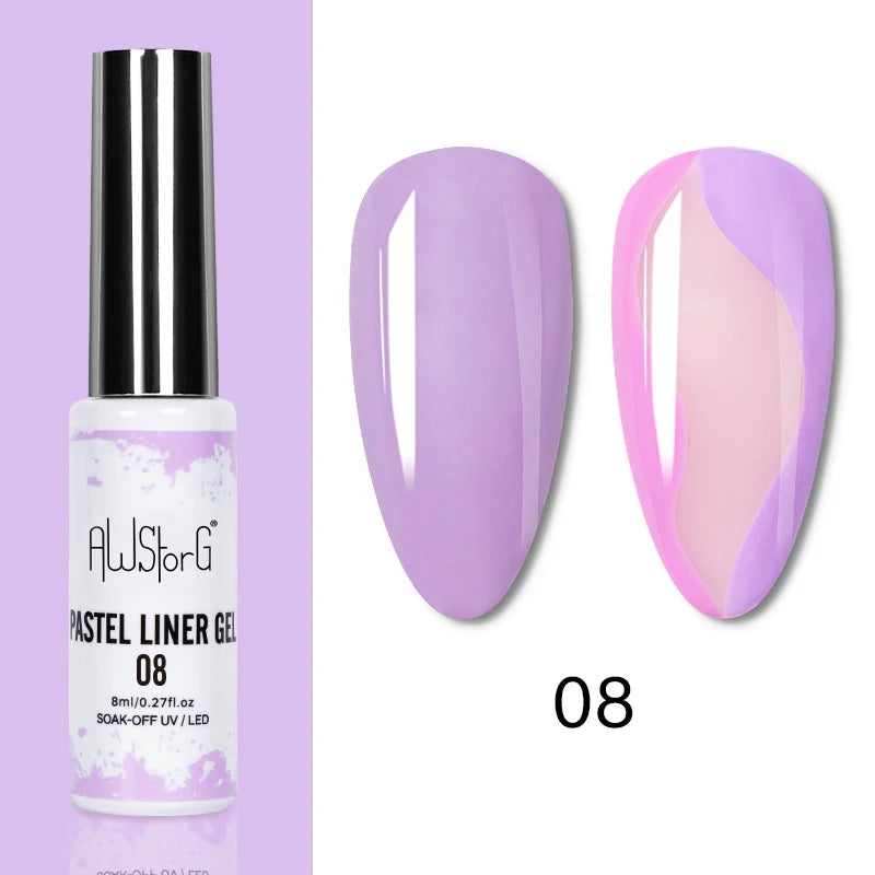 AWStorG 7.5ml Light Color Cat Eye Gel Nail Polish Pink Semi Permanent Glitter Magnetic Gel Soak Off UV LED Varnish Nail Art