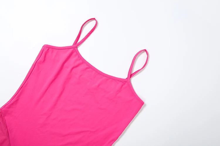 Kliou Sporty Style Sling Playusits Woman Summer Trend Low-Neck Backless Look Slimmer Skinny High Stretch Sexy Fashion Rompers