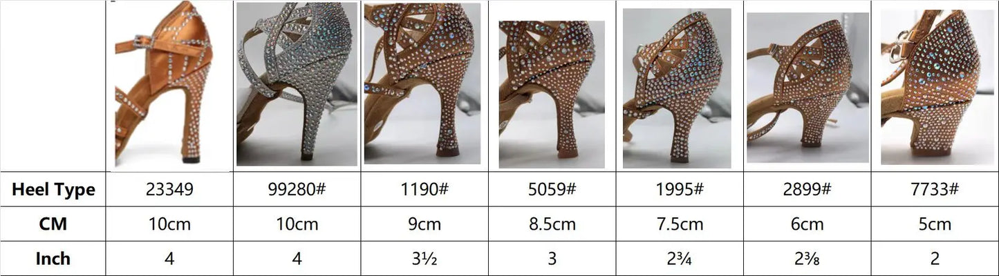 High Quality Silk Satin Women's Dance Shoes Latex Soft Soled Tango Latin Salsa Dance Shoes Professional Ballroom Party Shoes