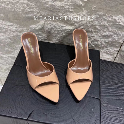 Super-high Heel 12/10/9/7cm Slippers Women Shoes Summer Peep Toe Stiletto Sandals Sexy Party Ladies Shoes Luxury Woman Pumps
