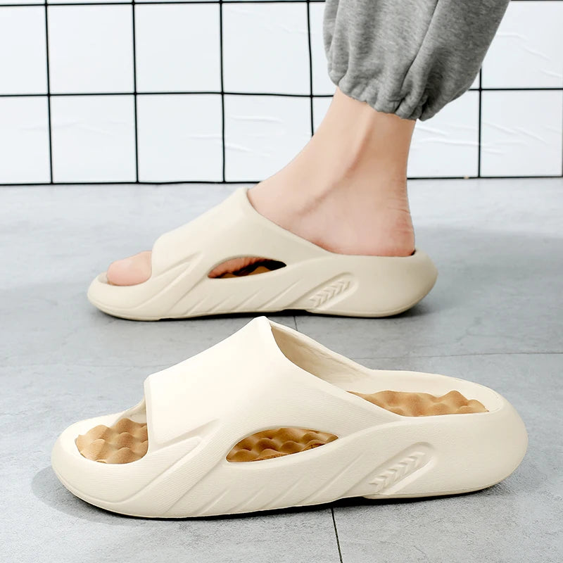 Men Massage Slippers Indoor Outdoor Sandals Beach Casual Shoes Comfortable Soft Slides Flip-flops Men's Sandals Big Size 46 47