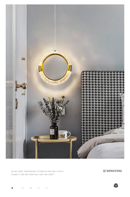 Modern Crystal LED Pendant Lamps Indoor Lighting For Home Decor Led Lights Living Room Bedroom Bedside Hanging Lamp