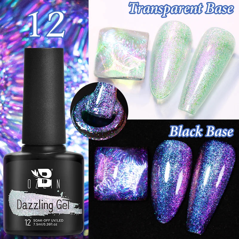 AWStorG 7.5ml Light Color Cat Eye Gel Nail Polish Pink Semi Permanent Glitter Magnetic Gel Soak Off UV LED Varnish Nail Art