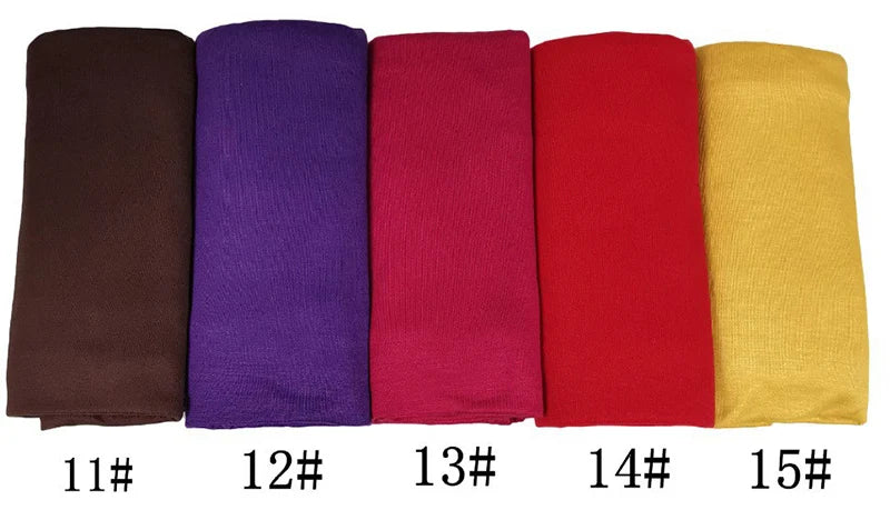 Ramadan Modal Cotton Jersey Hijabs For Woman Long Muslim Shawl Plain Soft Turban Niqab Head Wraps Scarf Women Hijab