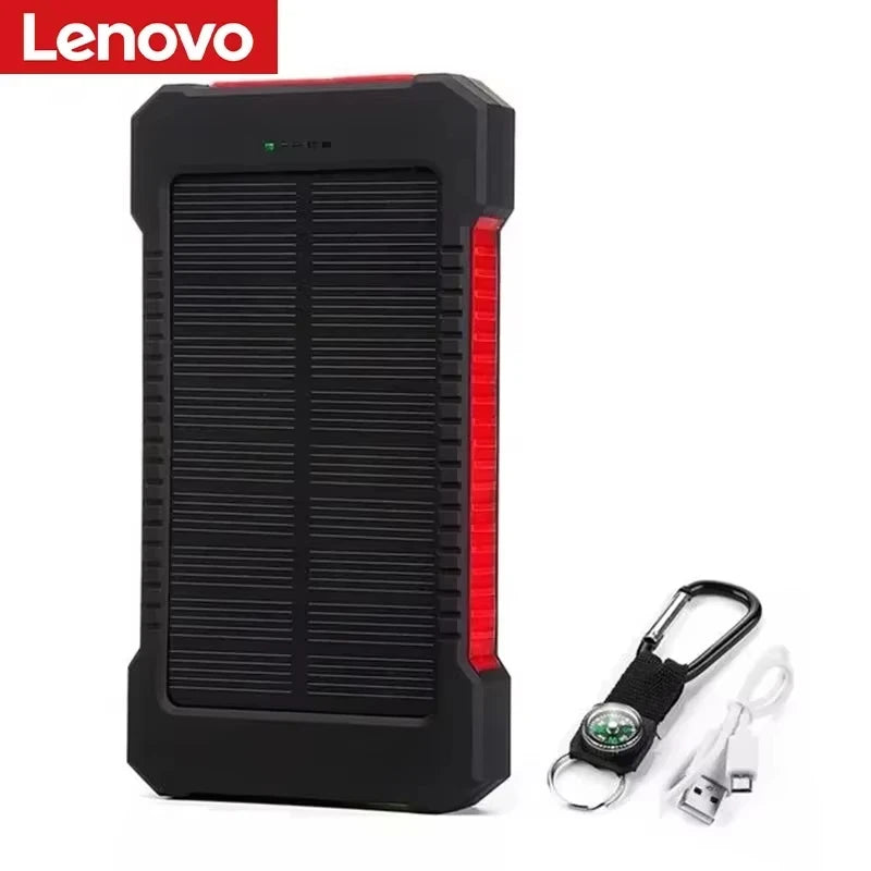 Lenovo 500000mAh Outdoor Solar Power Bank Super Fast Charging Portable External Battery for iPhone Samsung Huawei