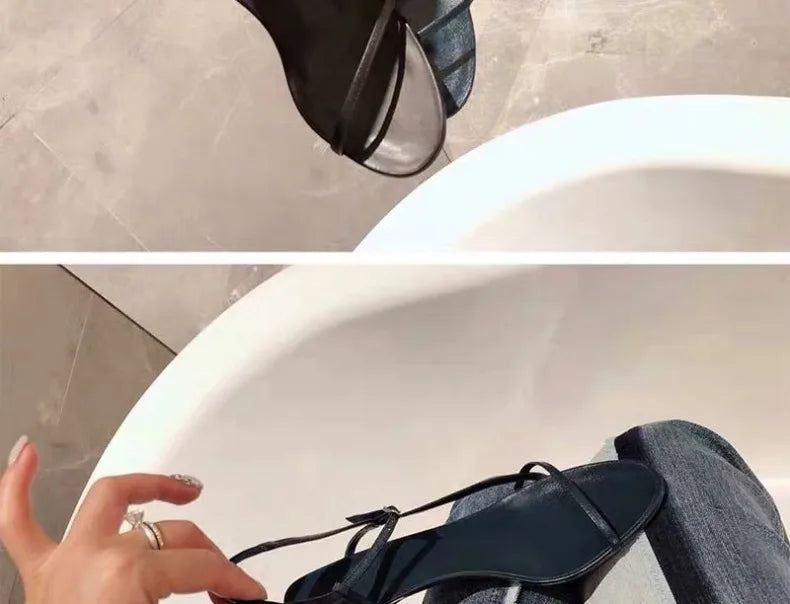 Thin Strap Sandals Women's Summer New with A Single Buckle Strap Womens Shoes Thin Heels with Exposed Toes High-heeled Sandals