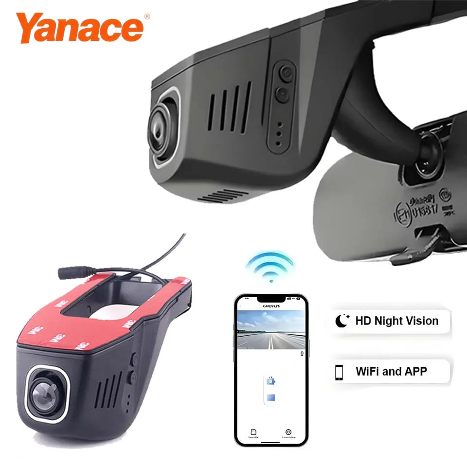 Yanace 1K/2K/4K Dashcam WIFI Car Dvr  Driving Recorder WIFI Connection Parking Monitoring Loop Video HD Night Vision Black Box