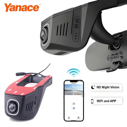 Yanace 1K/2K/4K Dashcam WIFI Car Dvr  Driving Recorder WIFI Connection Parking Monitoring Loop Video HD Night Vision Black Box