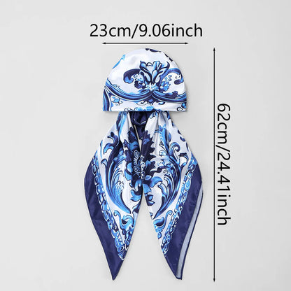 New Muslim Satin Silk Instant Hijabs Scarf Printed Turban Thick Hijab Cap Night Cap Women Ramadan Elastic Satin Hair Bonnet Eid