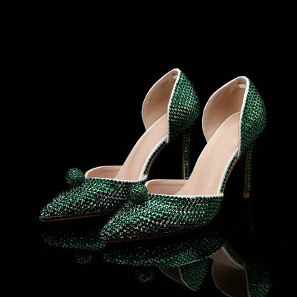 Ins Fashion Runway Show Luxury High Heel Color Hot Diamond Gradient Women'S Shoes Sandal Blingbling Wedding Shoes Dinner Pumps