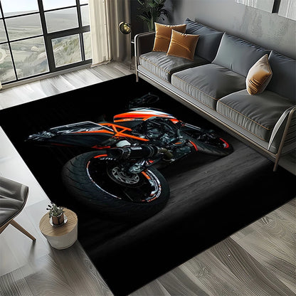 Racing Car K-KTM Motorcycle Carpet Rug for Living Room Bedroom Home Sofa Decoration,Kids Play Area Rug Non-slip Floor Mat Gift