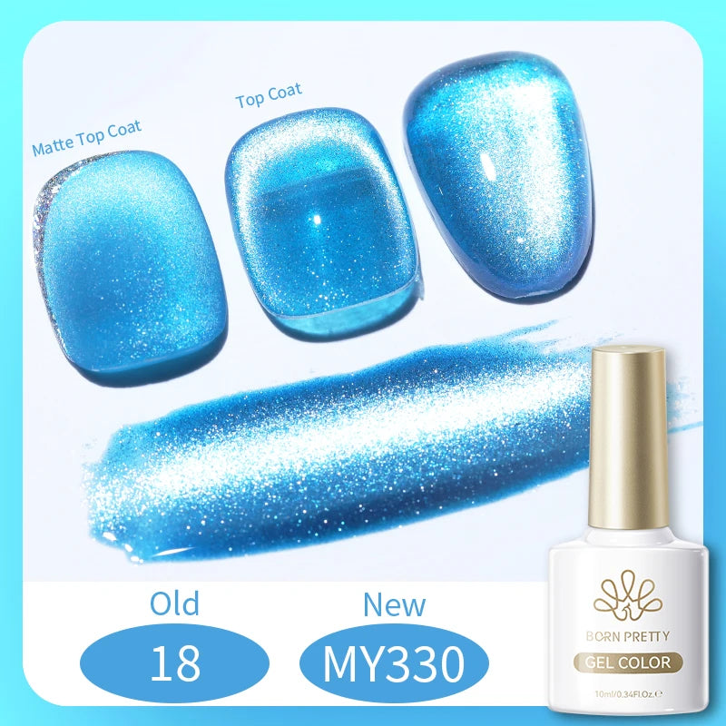 BORN PRETTY 10ml Cat Magnetic Gel Nail Polish Moonlight Glass Bead Water Light Crystal Soak Off UV Varnish For DIY Nail Art
