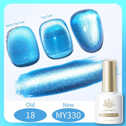 BORN PRETTY 10ml Cat Magnetic Gel Nail Polish Moonlight Glass Bead Water Light Crystal Soak Off UV Varnish For DIY Nail Art