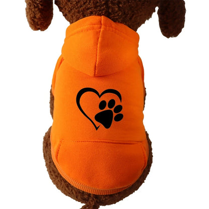 Autumn and Winter Pet Clothes Warm Doggy Clothing Puppy Sweatshirt Sport Pocket Hoodies for Small Dogs Cats Soft Fleece Sweater