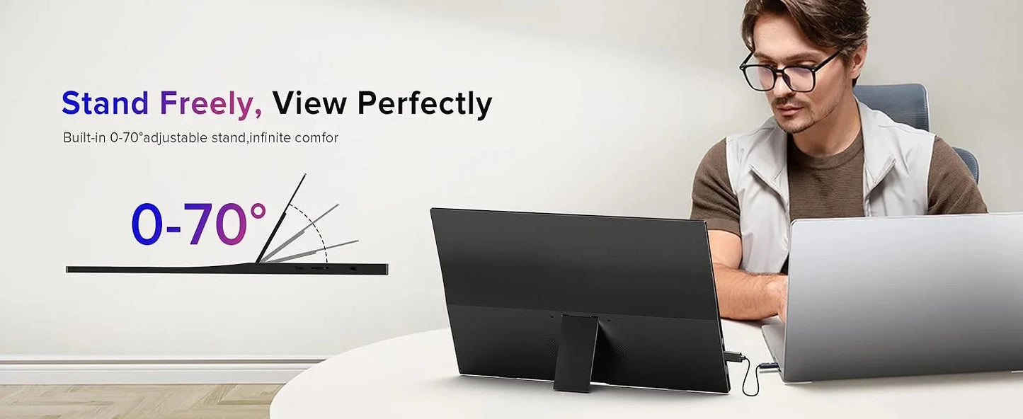 AHXJKA 15.6”Portable Monitors Game Screen HD Computer Expand  Laptop Second Display Speaker For XBox PS4/5 Switch With Speaker
