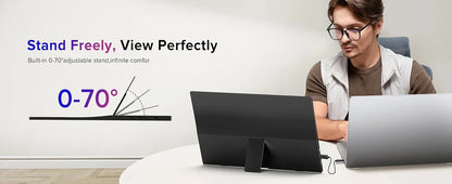 AHXJKA 15.6”Portable Monitors Game Screen HD Computer Expand  Laptop Second Display Speaker For XBox PS4/5 Switch With Speaker
