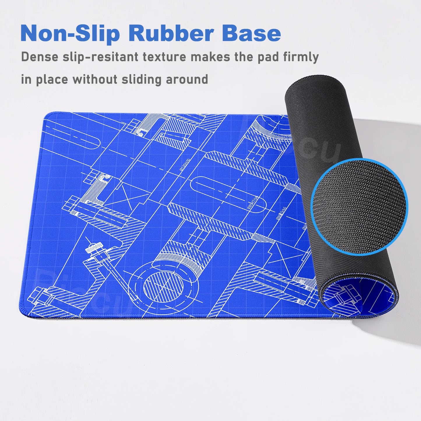 Engineer Mechanical Drawing Mousepad Black Large Mouse Pad HD XXL Minimalism Mousemat Rubber Carpet Desk Mat PC Gaming Accessory