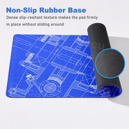 Engineer Mechanical Drawing Mousepad Black Large Mouse Pad HD XXL Minimalism Mousemat Rubber Carpet Desk Mat PC Gaming Accessory