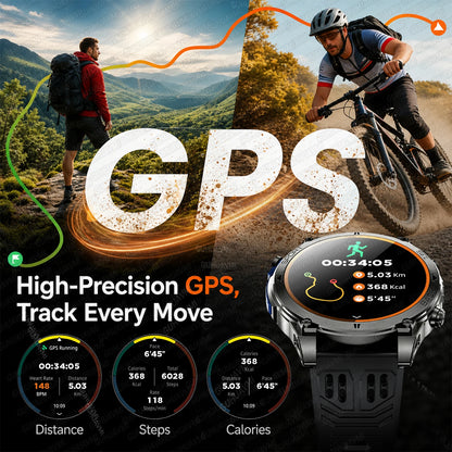 2026 New Military T-RX4 Ultra GPS Smart Watch Men 10ATM Waterproof Compass Flashlight Bluetooth Call Sports tracker Smartwatch