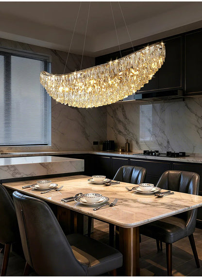 Luxury Crystal Modern Ceiling Chandeliers Dining Table Light Lustre Led Ceiling Lights Home Decor Suspension Chandelier Żyrandol