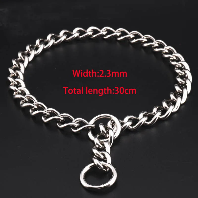 Seamless 304 Stainless Steel Dog Choke Collar Slip P Chain - Adjustable Heavy Duty Training Collar for Small  Medium Large Dogs