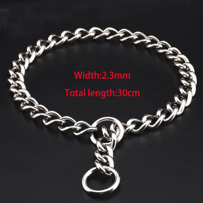 Seamless 304 Stainless Steel Dog Choke Collar Slip P Chain - Adjustable Heavy Duty Training Collar for Small  Medium Large Dogs