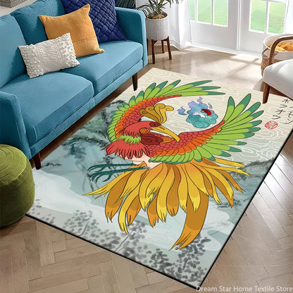Japanese Anime Pokemon Card Retro Charizard Area Carpet for Living Room Home Decor Sofa Table Rug Anti Slip Chair Floor Mat Gift