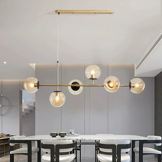Northern Europe Dining Room Chandeliers Designer One Character Long Strip Pendant Lamp Decoration Maison LED Lights