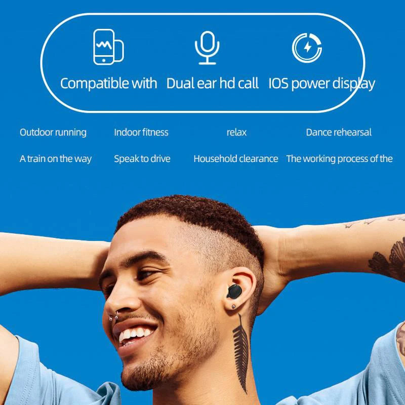 A6S TWS Earphones Wireless Bluetooth 5.1 Headphones Touch Control Earbuds With Mic Earphones Sport Waterproof Headset for xiaomi