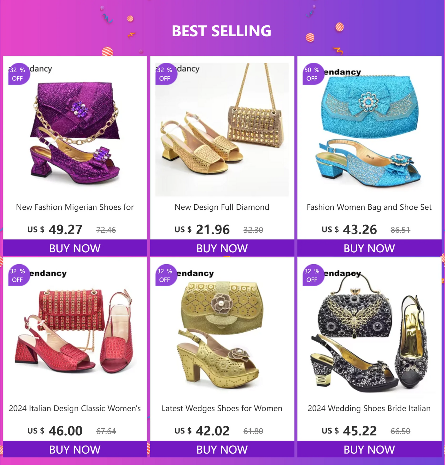 Classics Style New Arrivals Italian Women Shoes Matching Bag Set in Gold Color Comfortable Heels Pumps for Wedding Women Heels