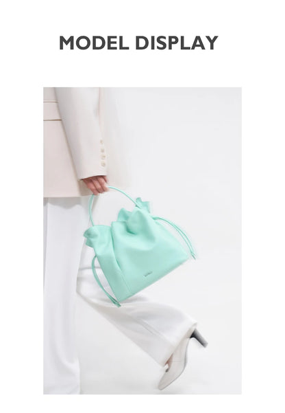 BAFELLI 2026 NEW WOMEN'S BAG LEATHER CASUAL BUCKET HANDBAGS FOR FEMALE TREND FASHION SHOPPER PURSE LUXURY BRAND SHOULDER