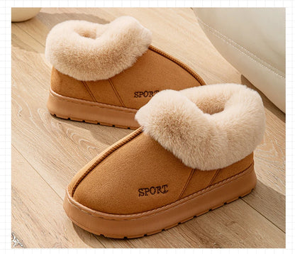 Fluffy Ankle Boots Female Winter Luxury Designer Woman Shoes Elegant Plush Women's Slippers Home Fuzzy Fur Slides Snow Booties