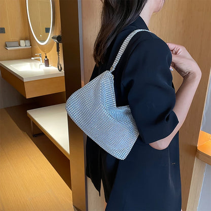 NEW Evening Clutch Bag for Women Glitter Elegant Top Handle Bags Ladies Party Wedding Bag Shiny Rhinestone Handbag Purses New